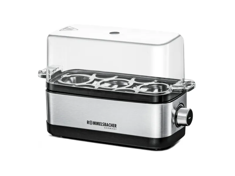 Rommelsbacher ER 300, 3 egg, Rustfritt stål, Rustfritt stål, Transparent, 300 W, 230 V, 207 mm
