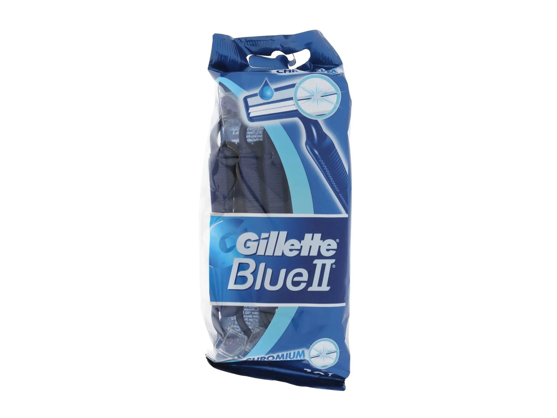 Gillette blå Ii Chromium Engangshøvel til menn 10stk