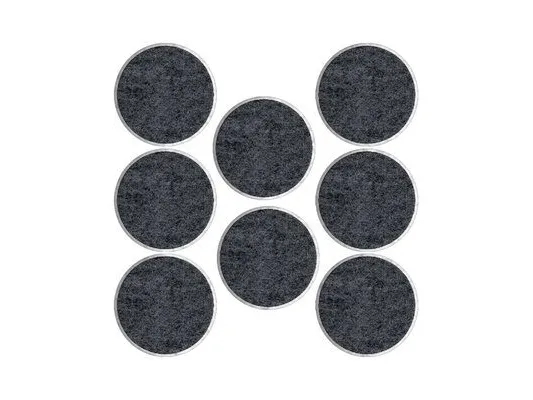 3M SP87A35, Grå, Hvit, Felt, Rund, 2,5 cm, 8 stykker