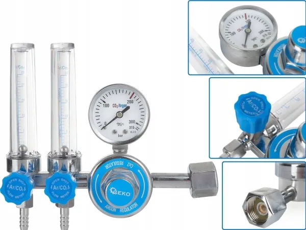 Geko CO2/ARGON-redusering med to rotametre (10)