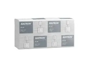 Håndklædeark Katrin Plus C-Fold 2-lag L33xB24xD9cm Nyfiber Hvid,16 pk x 100 stk/krt