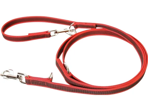 Julius-K9 K9 C&G dressurline, rød/grå 20mm/2,2m