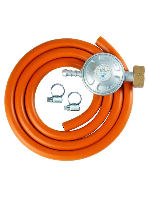 Meva LPG Gas Cylinder Connection Kit Reducer 37 mbar 1.5m
