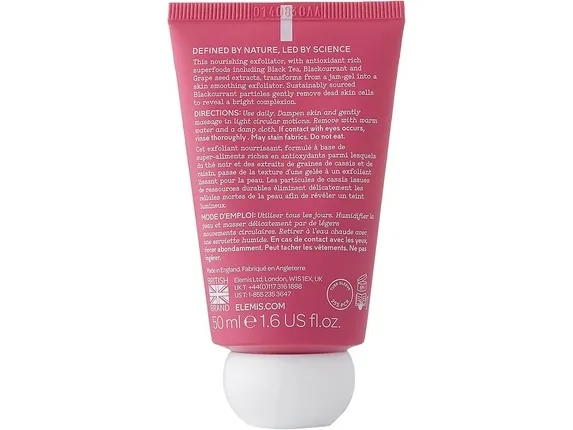 ELEMIS_Superfood Blackcurrant Jelly Exfoliator Face Scrub eksfolierende ansiktsgel Solbær 50ml