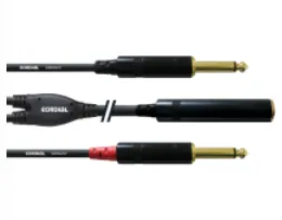Cordial CFY 0.3 KPP, 2 x 6.35mm, Hankjønn, 6.35mm, Hunkjønn, 0,3 m, Sort