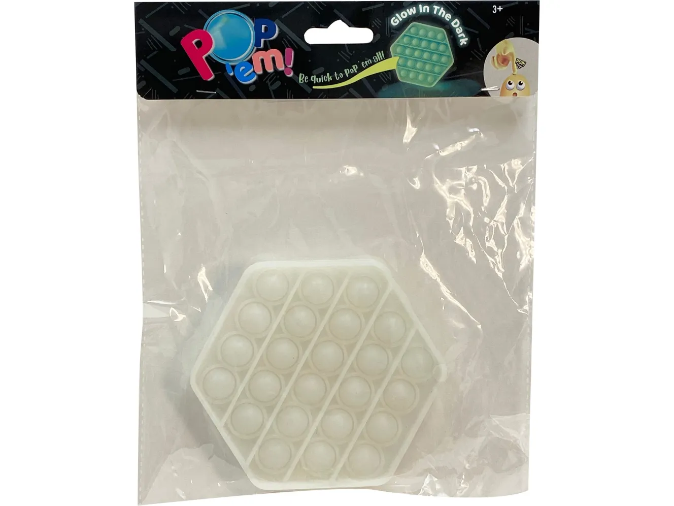 Pop It - Fidget - Glow In The Dark - 1 stk. - Assorteret