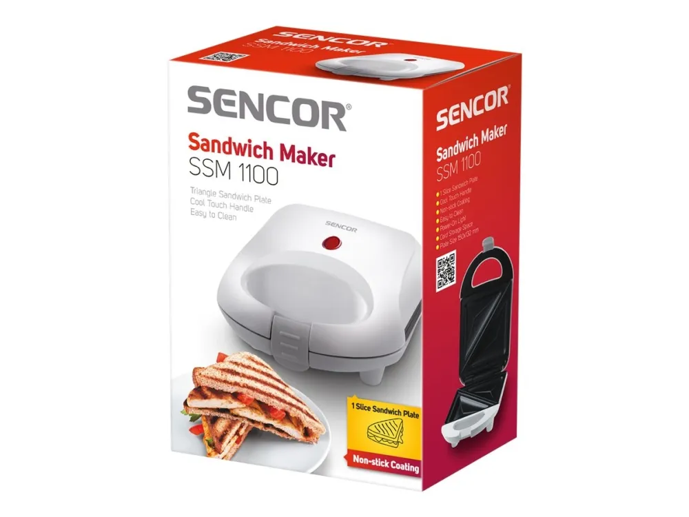 Sencor SSM 1100 - Sandwich brødrister - 460 W - hvit