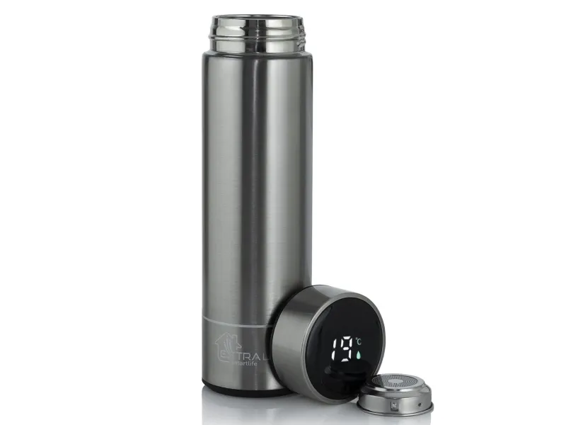 Extralink MUG-SMART500 SILVER, Sølv, Rustfritt stål, Rustfritt stål, Plast, Kaffe, Juice/ Saft, Te, 12 timer