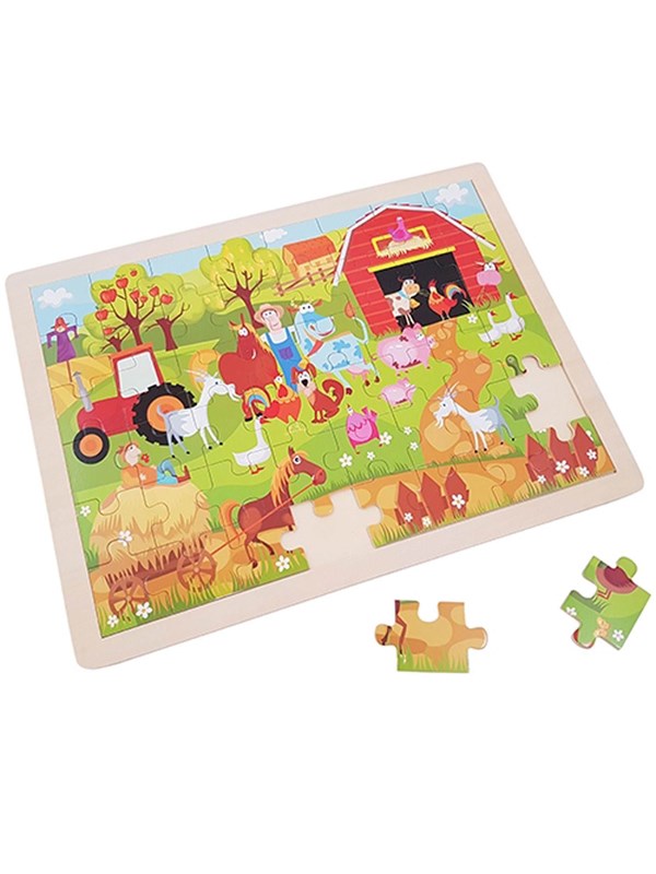 Playwood Wooden Jigsaw Puzzle Farm Tre