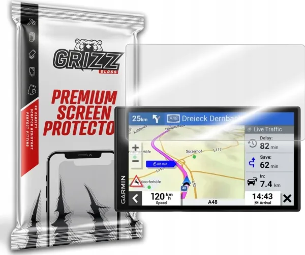 Etui til navigasjon GrizzGlass hybridglass GrizzGlass HybridGlass for Garmin DriveSmart 76