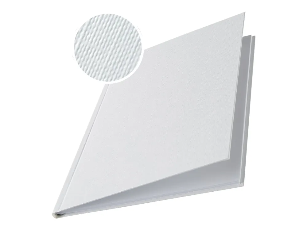 Skinneomslag Leitz tekstil 3,5 mm hvid - (10 stk.)