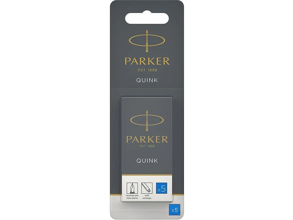 Parker Long PARKER QUINK fyllepennpatroner, blå, 5 stk.