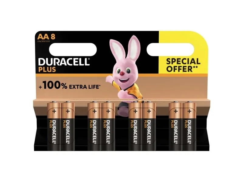 Batteri, Duracell PLUS POWER, AA alkaline pakke a 8 stk