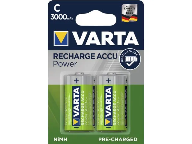 Varta Power Accu - Batteri 2 x C - NiMH - (ladbare) - 3000 mAh