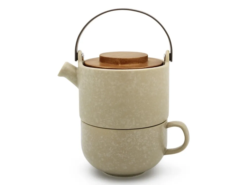 Bredemeijer Umea, Enkel tekanne, 500 ml, Grå, Steintøy, Infusjonsfilter, Rustfritt stål