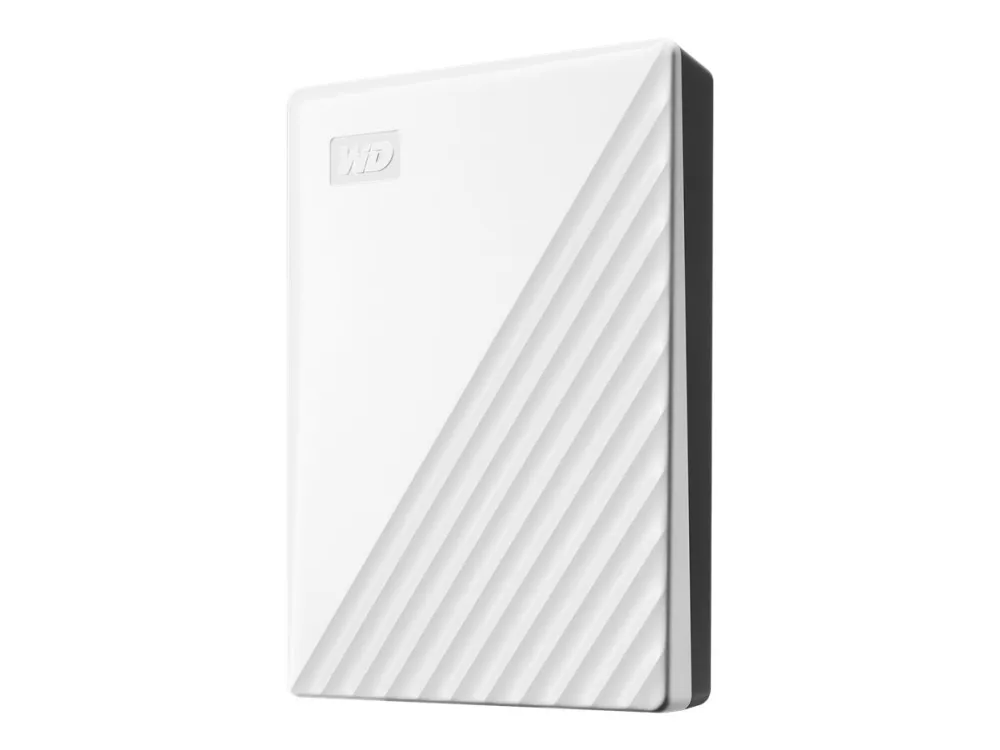 WD My Passport WDBPKJ0050BWT - Harddisk - kryptert - 5 TB - ekstern (bærbar) - USB 3.2 Gen 1 - 256-bit AES - hvit