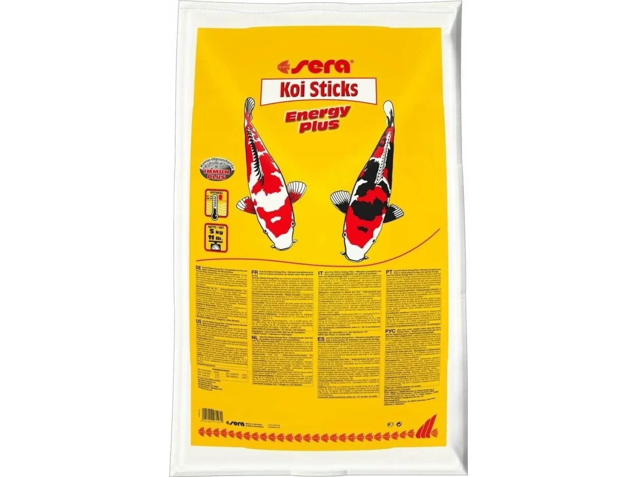 Sera Koi stikker energi pluss 5 kg, granulat - energimat