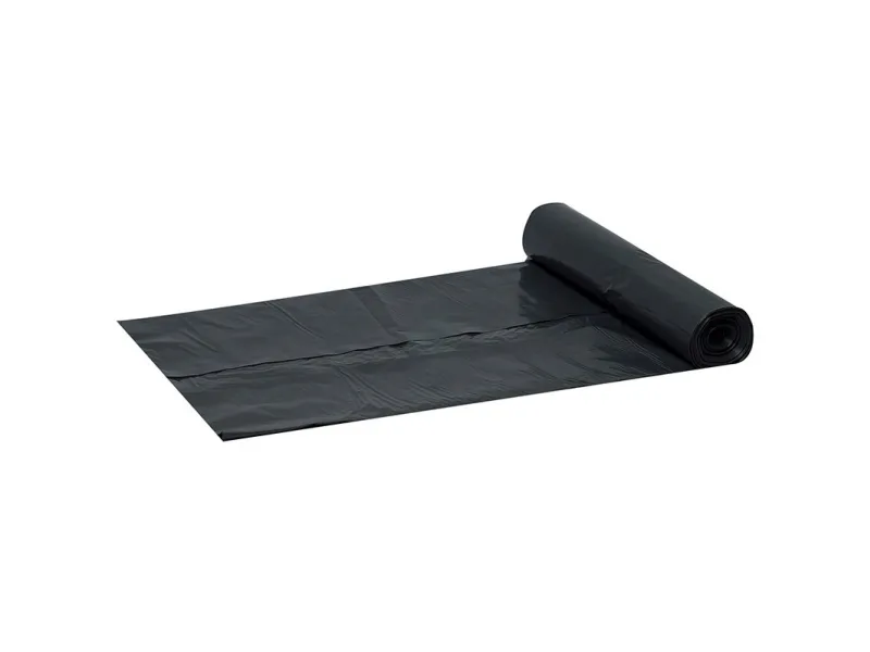 Affaldssække, 53 µm, 750 x 1150 mm genanvendt LDPE, sort, kapacitet 125l rulle a 10 poser - (16 stk.)