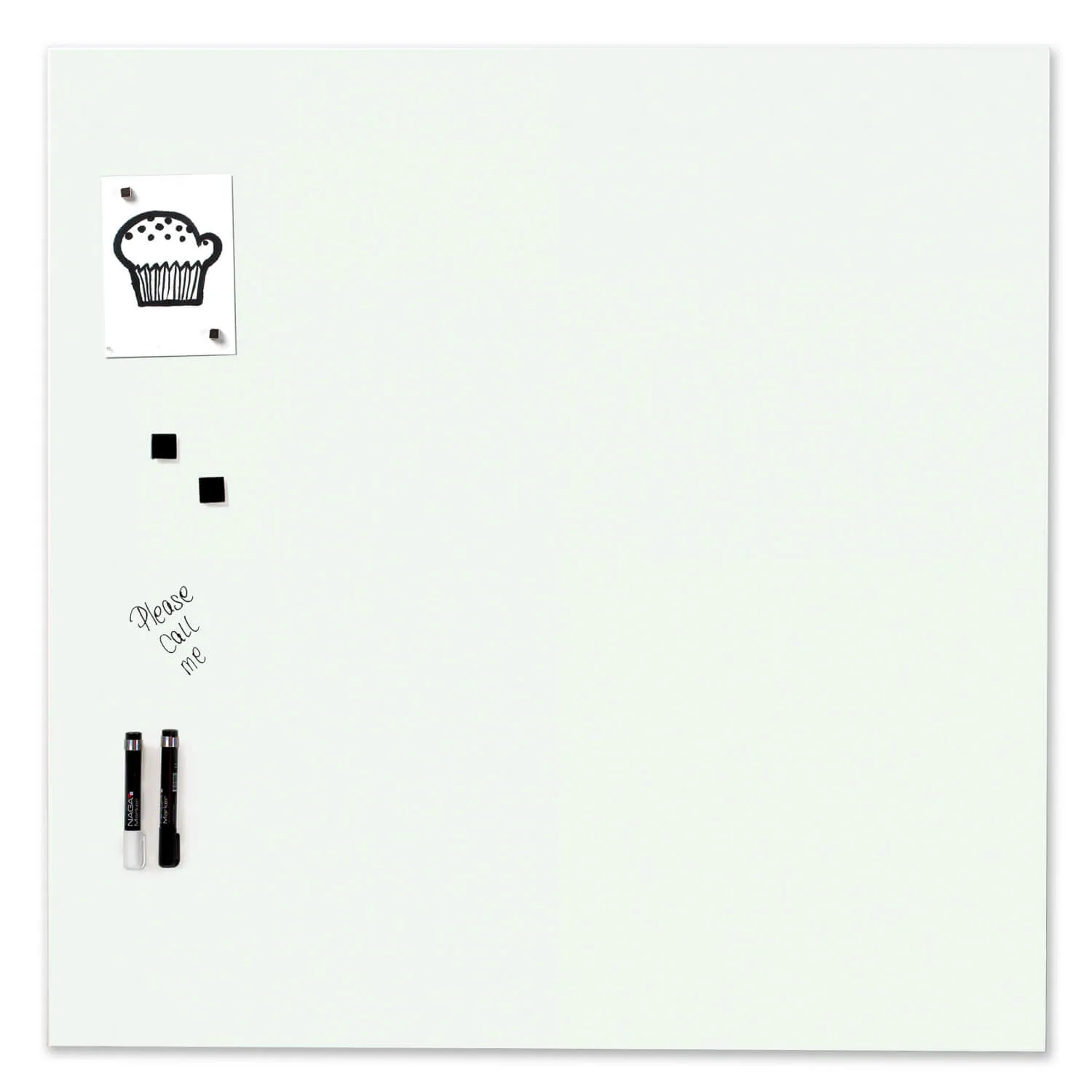 Magnetisk glastavle 100 x 100 cm hvid
