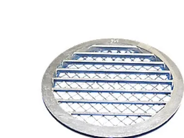 Jalousirist Ø250mm - Rund aluminimum med galvaniseret net