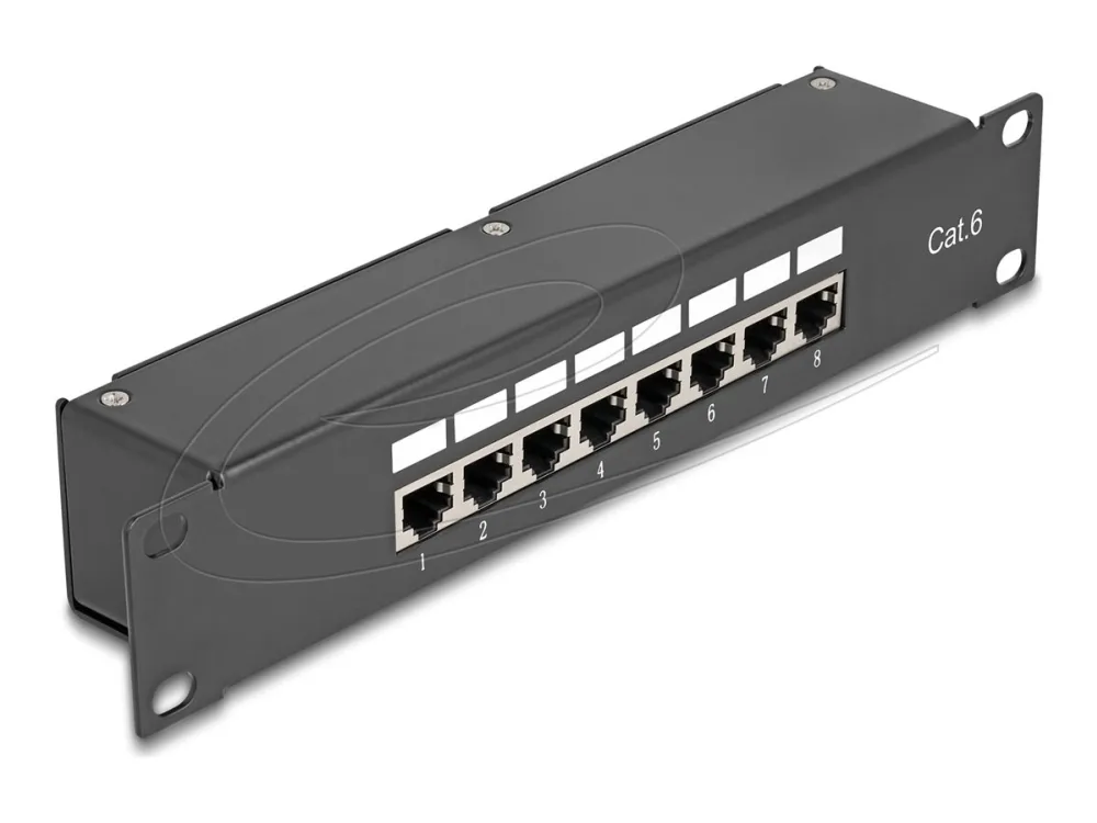 Delock - Koblingspanel - rackmonterbar - CAT 6 - RJ-45 - svart - 1U - 10