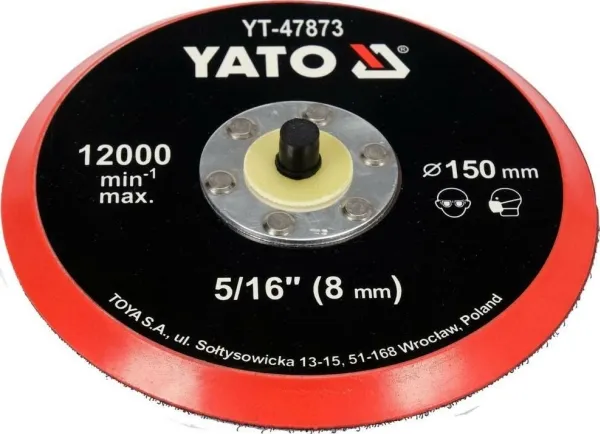 YATO slipe-/poleringsskiveholder med gummigrep 150 mm 5/16