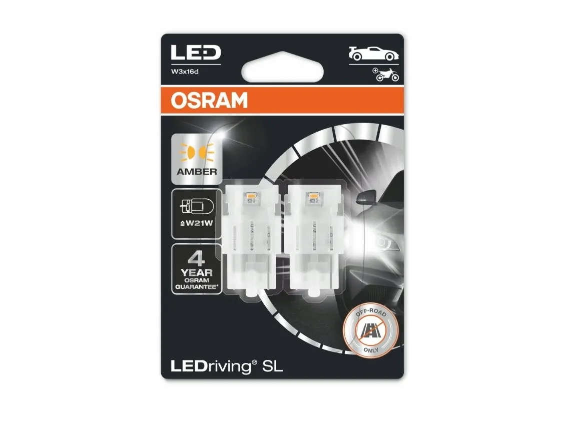 Osram LEDriving SL Gul W21W - Sæt