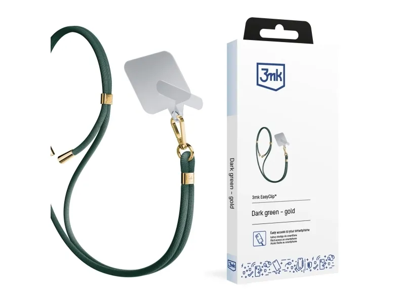 3MK EasyClip, Mobiltelefon, Nylon, Zink, Gull, Grønn, Hengende boks