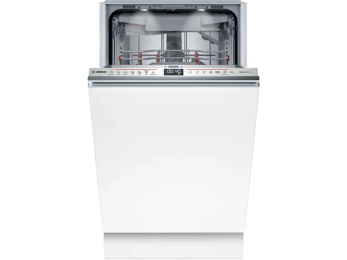Bosch Serie 6 SPV6EMX09E, Fullstendig innebygget, Slimline (45 cm), Rustfritt stål, Knapper, 1,75 m, 1,65 m