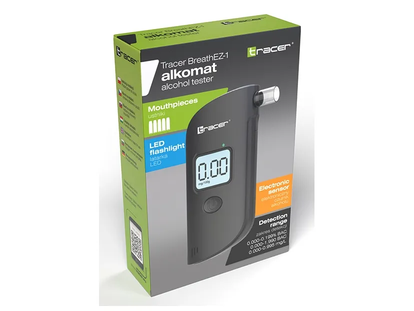 Tracer BreathEZ-1, Svart, Presis halvledersensor, ‰, 0,1 min, LCD, Polen