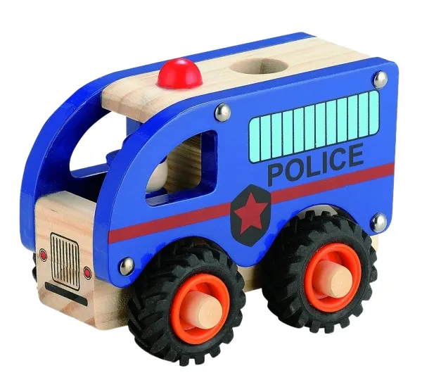Magni tre politibuss med gummihjul (3896)