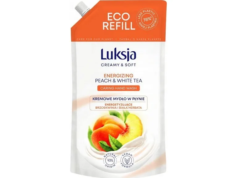 Luksja Creamy & Soft flytende krem-såpe fersken & hvit te 900 ml refill