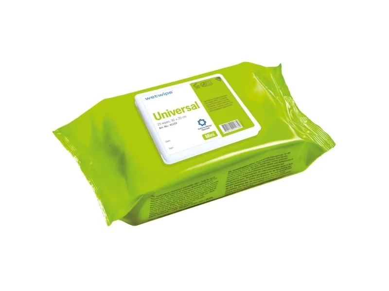 Universalklud, Wet Wipe, Mini, 30x20cm, grøn, PP/viskose, Med vand og sæbe, uden farve og parfume