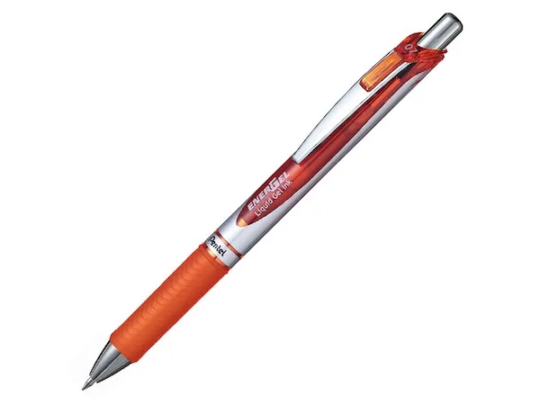 Gelpenne, Pentel Energel BL77, 0,7 mm, trykknap, orange, pakke med 12 stk