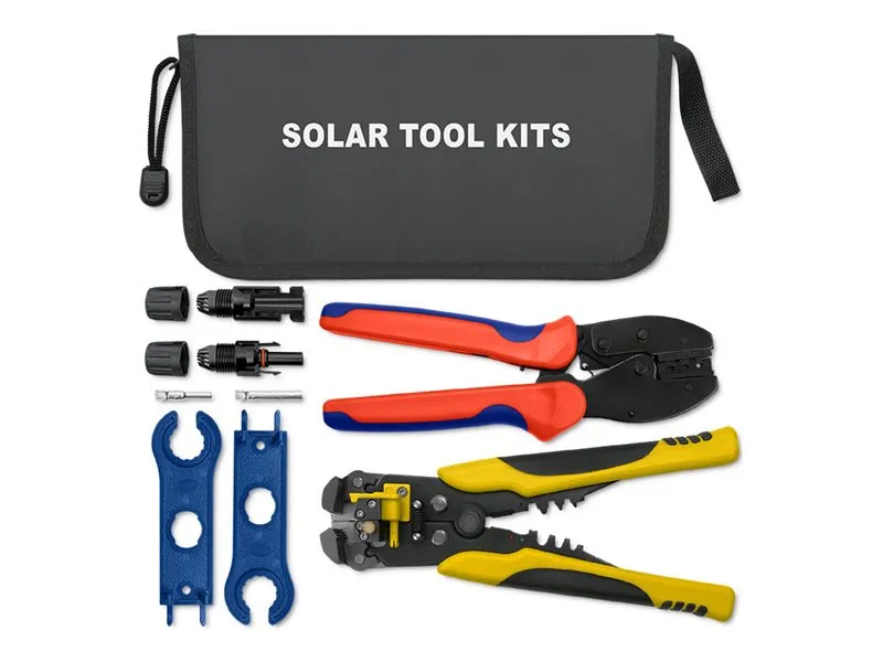 Qoltec solenergiverktøy som er kompatibelt med MC4-kontakter | Krympemaskin + Automatisk isolasjonsstriper