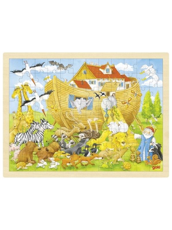 Goki Wooden Puzzle Noah's Ark 96pcs. Tre