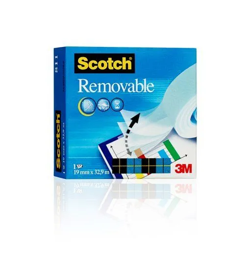 Scotch Removable - Kontortape - 19 mm x 33 m - 25.4 mm kjerne