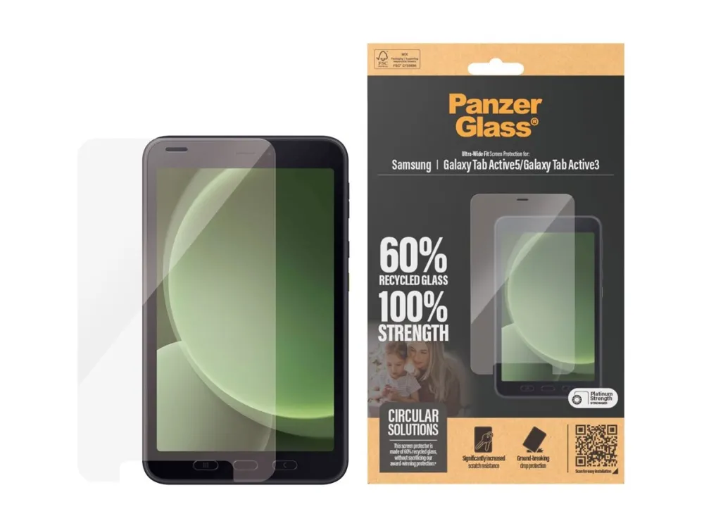 PanzerGlass ® skjermbeskytter Samsung Galaxy Tab Active5 5G | Ultra-Wide Fit, polyetylentereftalat (PET) folie, 29 g, 1 stk.