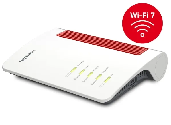 FRITZ!Box 5690 - Trådløs ruter - GPON-terminal 4-portssvitsj - Wi-Fi 7, 1GbE, 2.5GbE Dobbeltbånd - veggmonterbar