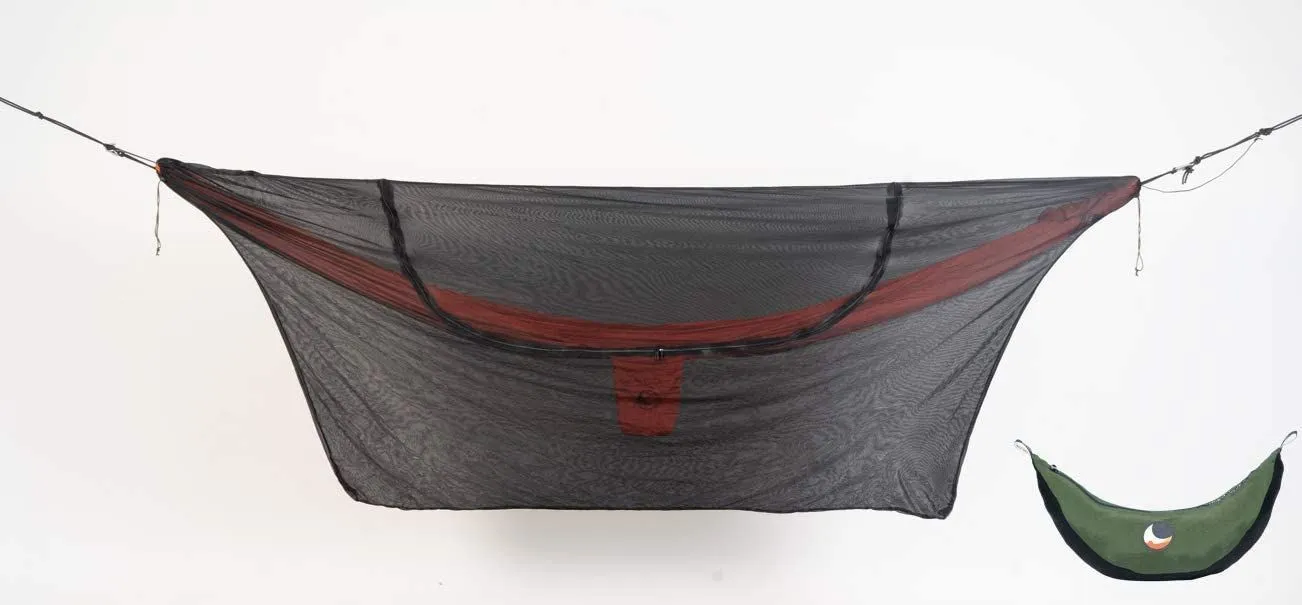 Ticket To The Moon Convertible Bug Net 360°, Pyramideformet myggnetting, Sort, Polyester, Camping, Reise, 2800 mm, 1300 mm