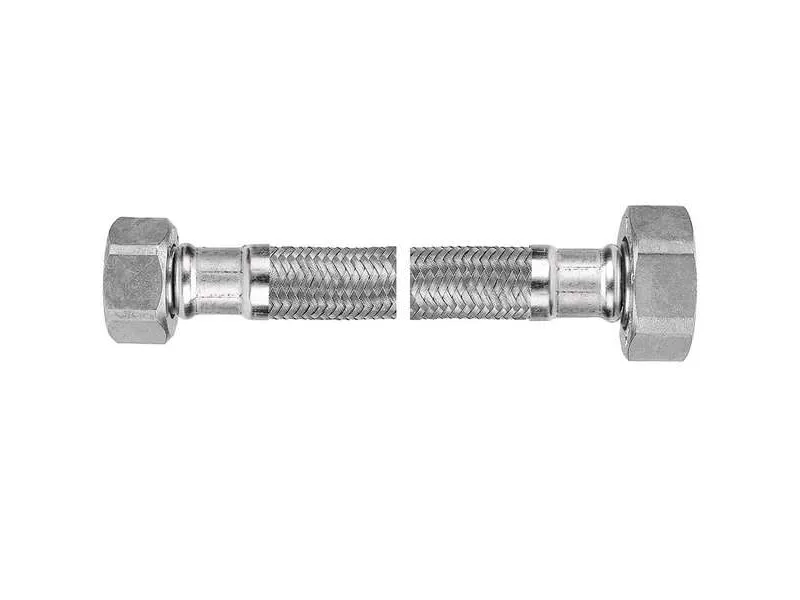 Ferro tilkoblingsslange med ståltrådstrikk, 1/2 x 3/8, 20 cm PWS811