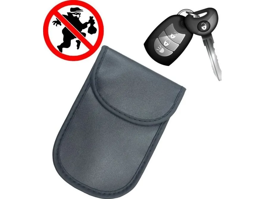 Tyverisikret deksel for bilnøkler som blokkerer radiosignaler Keyless Faraday Box - Faraday-bur 14 cm med 10 cm svart