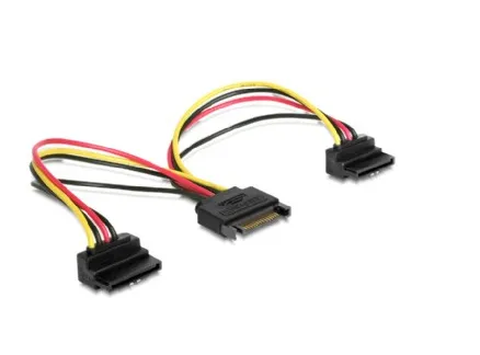 Gembird CC-SATAM2F-02 - Strømsplitter - SATA-strøm (hunn) til SATA-strøm (hann) - 15 cm - 90° kontakt