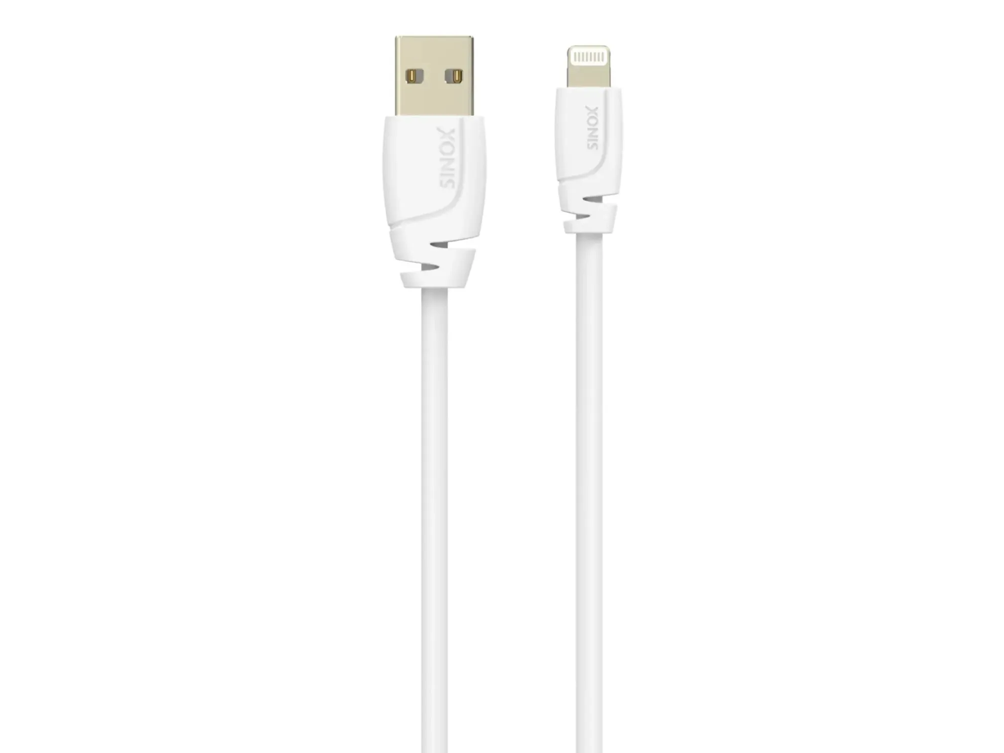 Sinox SXI02503MFI, 3 m, Lightning, USB A, Hankjønn, Hankjønn, Hvit