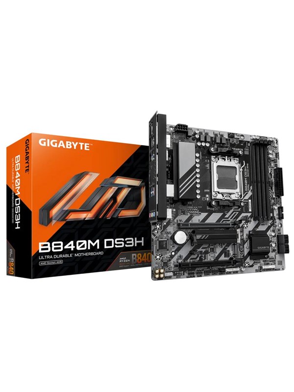 GIGABYTE B840M DS3H Hovedkort - AMD B840 - AMD AM5 socket - DDR5 RAM - Micro-ATX