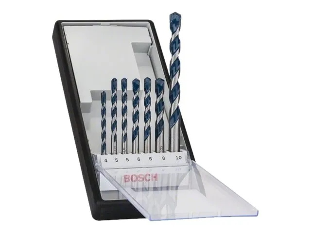 Bosch CYL-5 - Diamantdrillsett - for betong - 7 deler - 5 mm, 6 mm, 8 mm, 10 mm, 4 mm - lengde: 100 mm, 90 mm, 150 mm