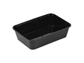 Bakke 650 ml 175 x 120 x 45 mm Nudelbakke til Mikroovn PP Sort,50 stk/ps - (50 stk.)