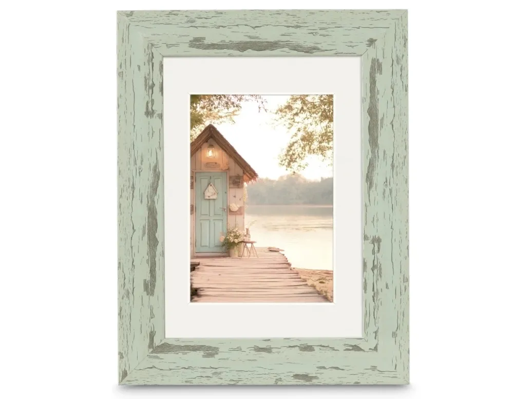 Hama Cottage, Enkel bilderamme, Plast, Isopor, Mynte, Bord, Vegg, 10 x 15 cm, Reflekterende