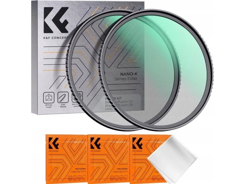 K&F Concept Black Diffusion 2-i-1 filterkit 52 mm (1/4 og 1/8) Sku.1710v1