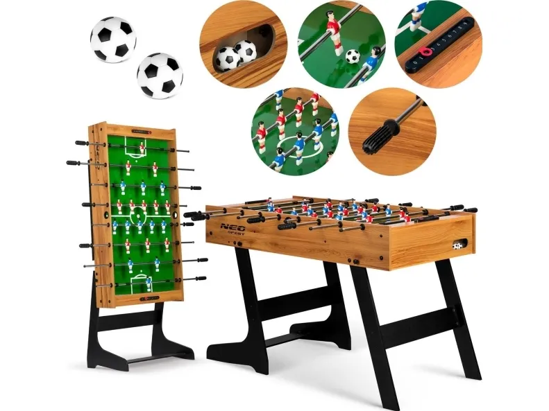 Neo-Sport bord til bordfotball i tre (NS-803) 121 x 61 x 80 cm